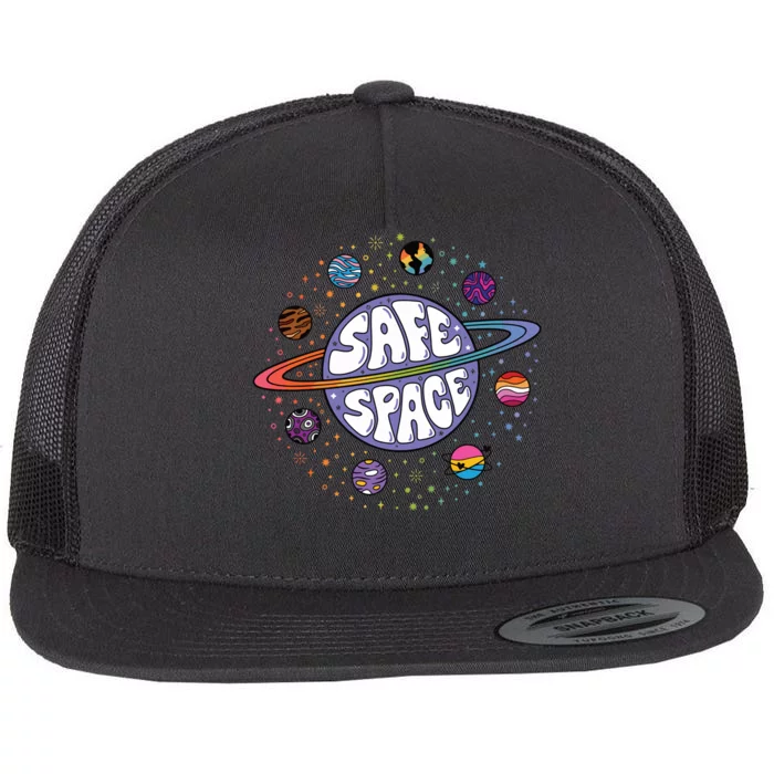 Safe Space You Are Safe With Me Lgbtq Flat Bill Trucker Hat