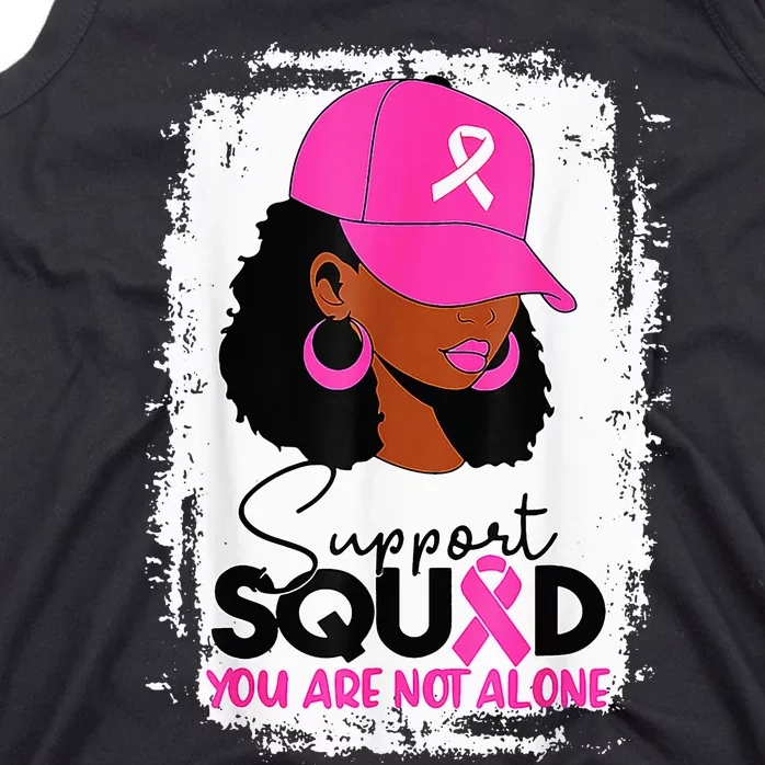 Support Squad You Are Not Alone Black Breast Cancer Tank Top