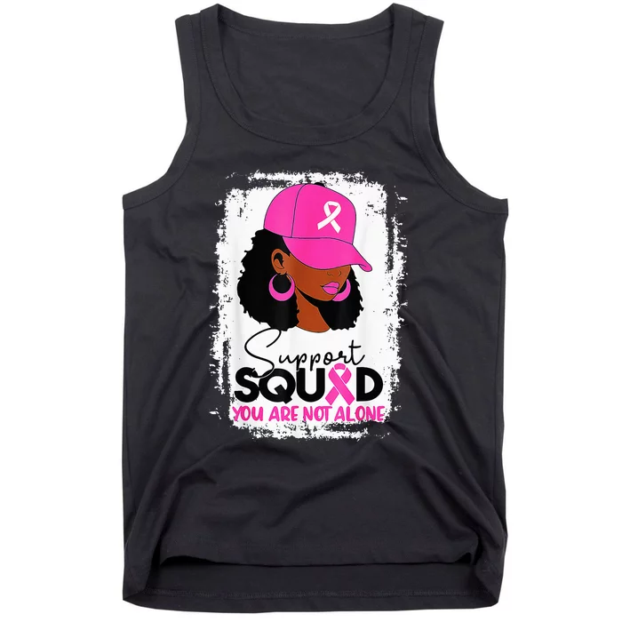 Support Squad You Are Not Alone Black Breast Cancer Tank Top