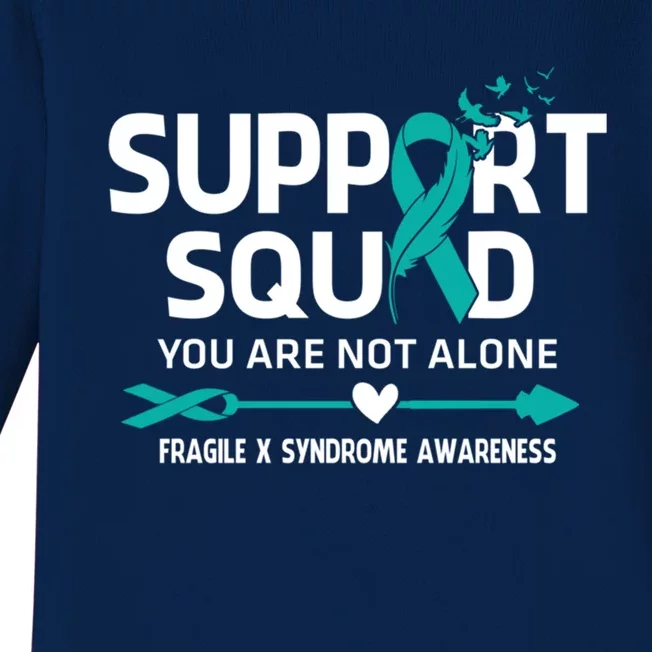 Support Squad You Are Not Alone Fragile X Syndrome Awareness Gift Baby Long Sleeve Bodysuit