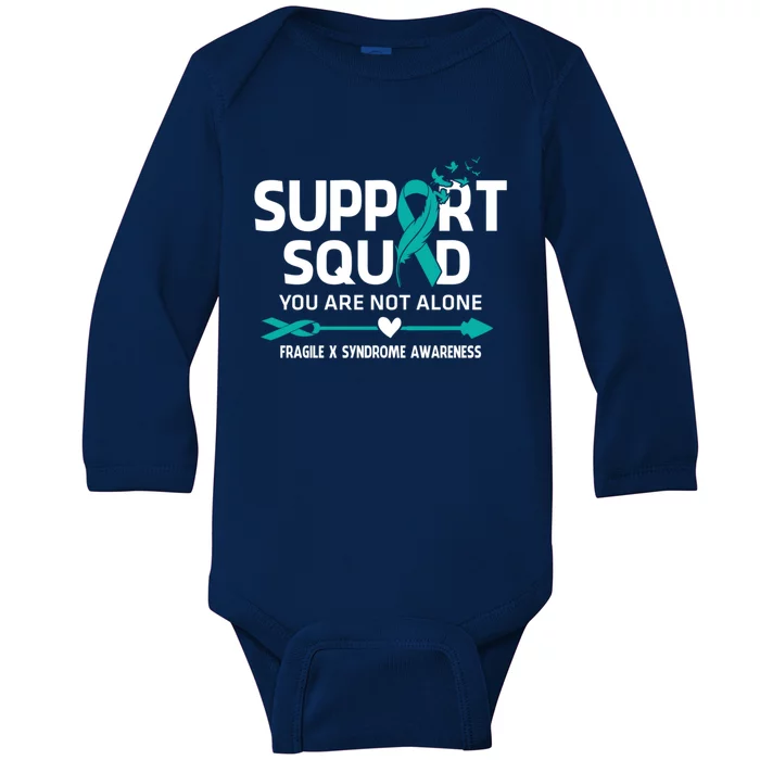 Support Squad You Are Not Alone Fragile X Syndrome Awareness Gift Baby Long Sleeve Bodysuit