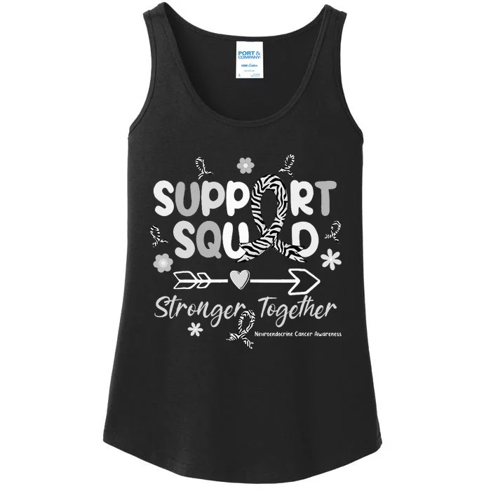 Support Squad Zebra Ribbon Neuroendocrine Cancer Ladies Essential Tank