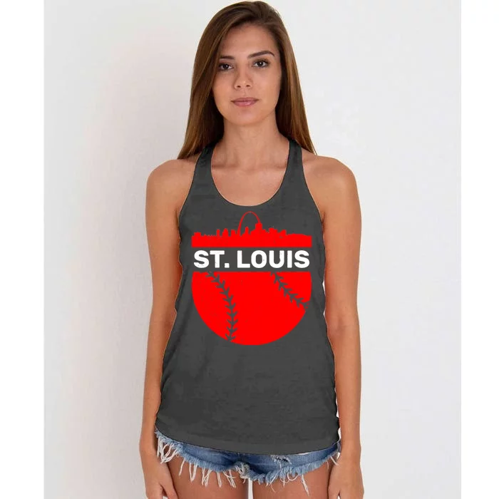 St. Louis Baseball Skyline City Women's Knotted Racerback Tank