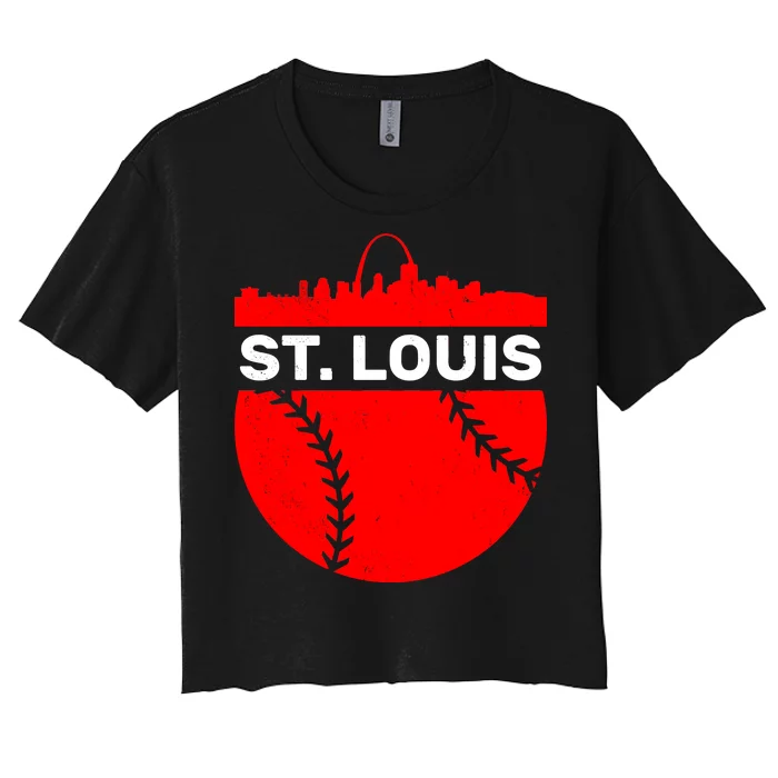 St. Louis Baseball Skyline City Women's Crop Top Tee