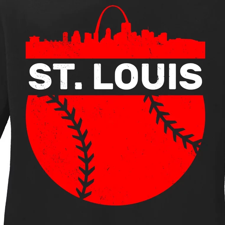 St. Louis Baseball Skyline City Ladies Long Sleeve Shirt