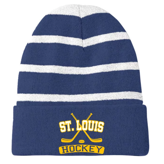 St. Louis Hockey Striped Beanie with Solid Band