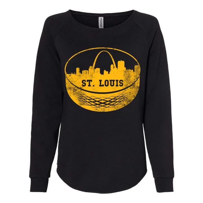 St. Louis Hockey Puck City Womens California Wash Sweatshirt