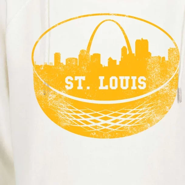 St. Louis Hockey Puck City Womens Funnel Neck Pullover Hood