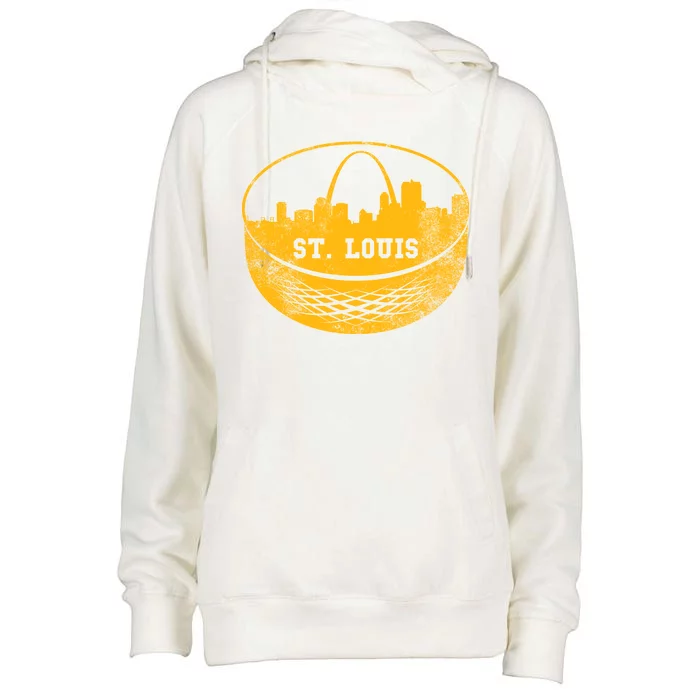 St. Louis Hockey Puck City Womens Funnel Neck Pullover Hood