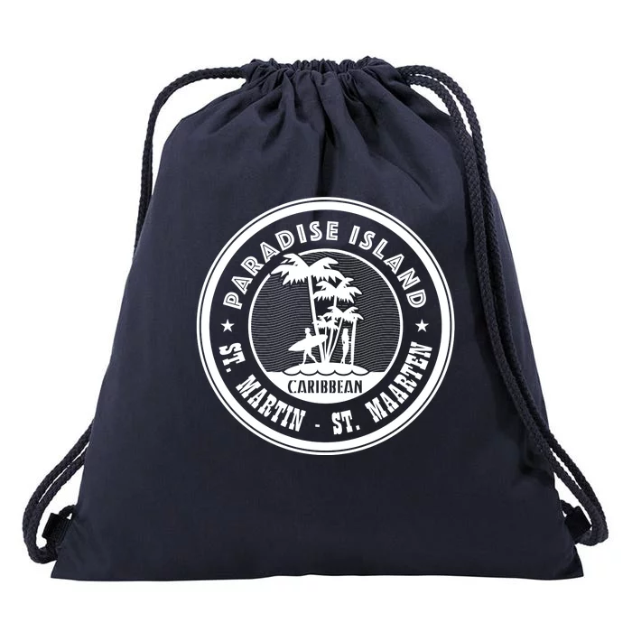 St. Martin Paradise Island Drawstring Bag