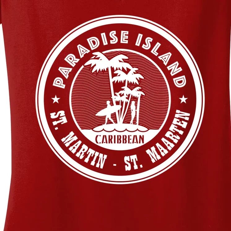 St. Martin Paradise Island Women's V-Neck T-Shirt