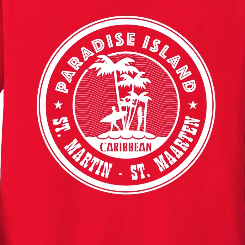 St. Martin Paradise Island Kids Long Sleeve Shirt