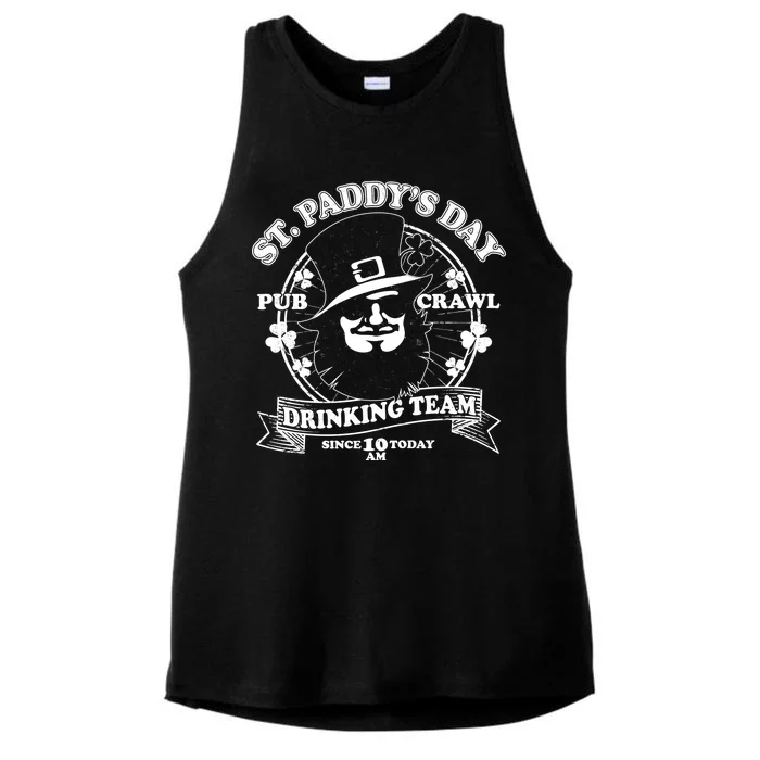 St. Paddy's Day Pub Crawl Drinking Team Ladies Tri-Blend Wicking Tank