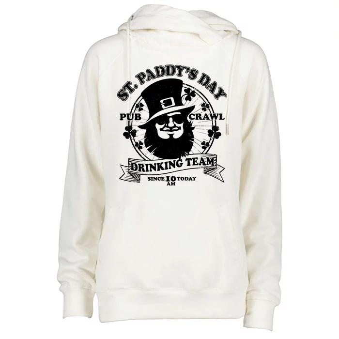 St. Paddy's Day Pub Crawl Drinking Team Womens Funnel Neck Pullover Hood