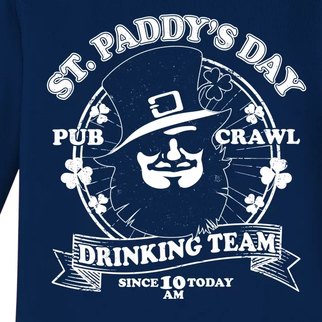 St. Paddy's Day Pub Crawl Drinking Team Baby Long Sleeve Bodysuit