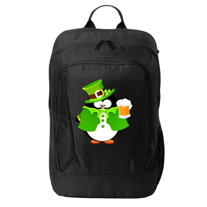 St. Patrack's Day Funny Penguin Drinking Beer City Backpack