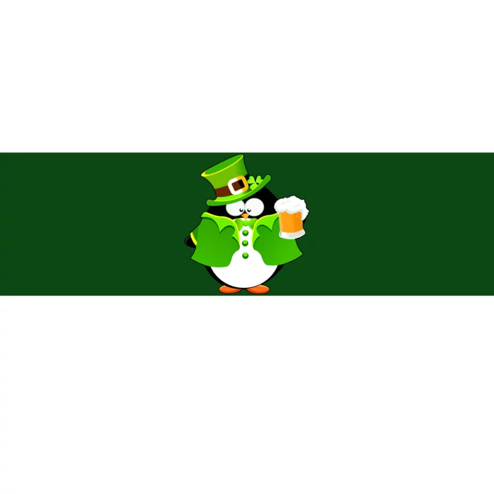 St. Patrack's Day Funny Penguin Drinking Beer Bumper Sticker