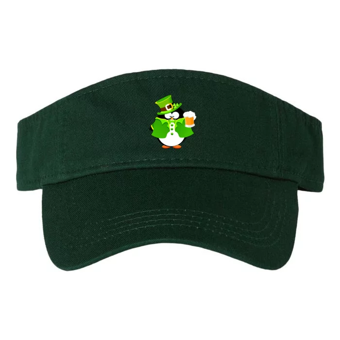 St. Patrack's Day Funny Penguin Drinking Beer Valucap Bio-Washed Visor