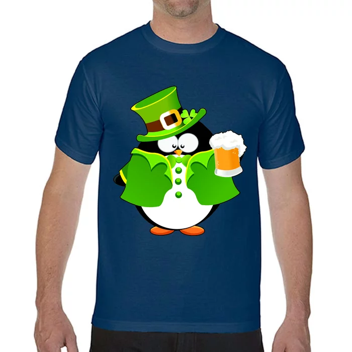 St. Patrack's Day Funny Penguin Drinking Beer Comfort Colors T-Shirt