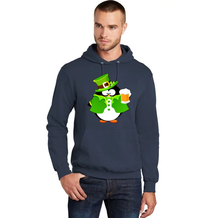 St. Patrack's Day Funny Penguin Drinking Beer Tall Hoodie