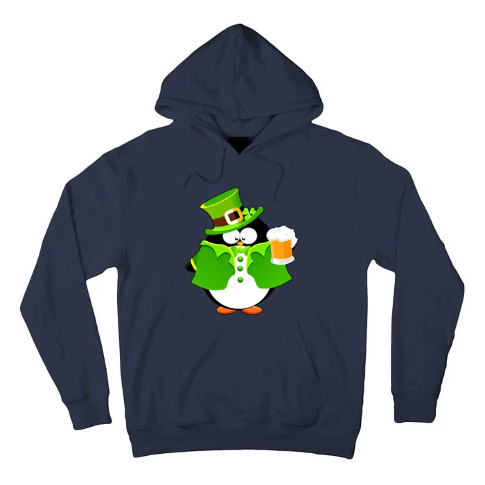 St. Patrack's Day Funny Penguin Drinking Beer Tall Hoodie