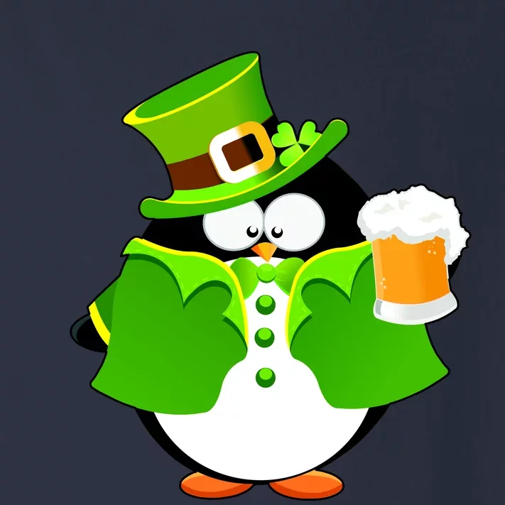 St. Patrack's Day Funny Penguin Drinking Beer Toddler Long Sleeve Shirt