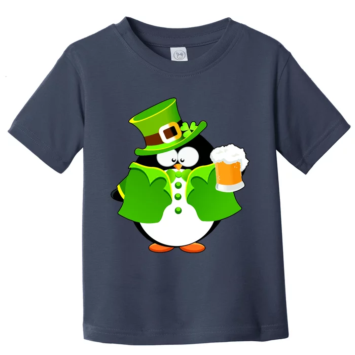 St. Patrack's Day Funny Penguin Drinking Beer Toddler T-Shirt