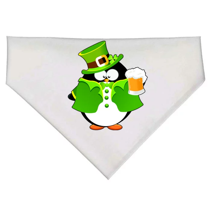 St. Patrack's Day Funny Penguin Drinking Beer USA-Made Doggie Bandana