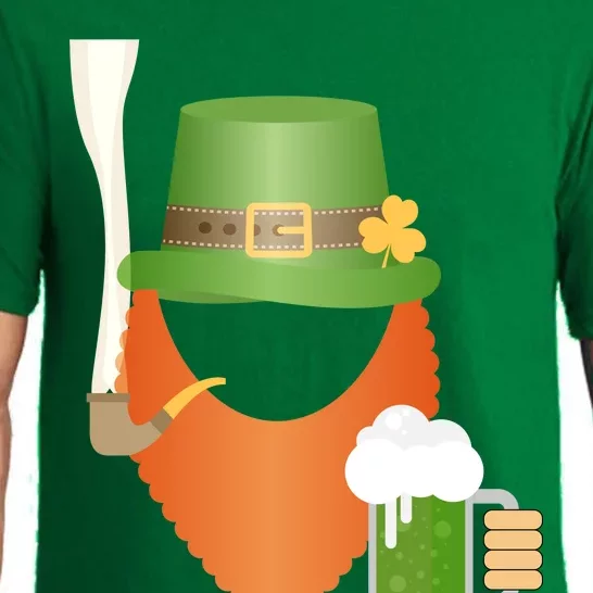 St. Patrack's Day Hipster Leprechaun Orange Beard Smoking Pipe Pajama Set