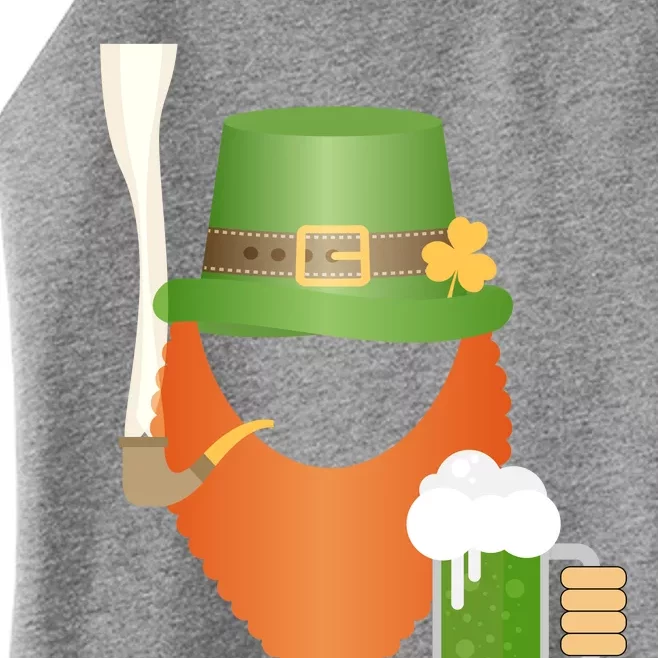 St. Patrack's Day Hipster Leprechaun Orange Beard Smoking Pipe Women’s Perfect Tri Rocker Tank