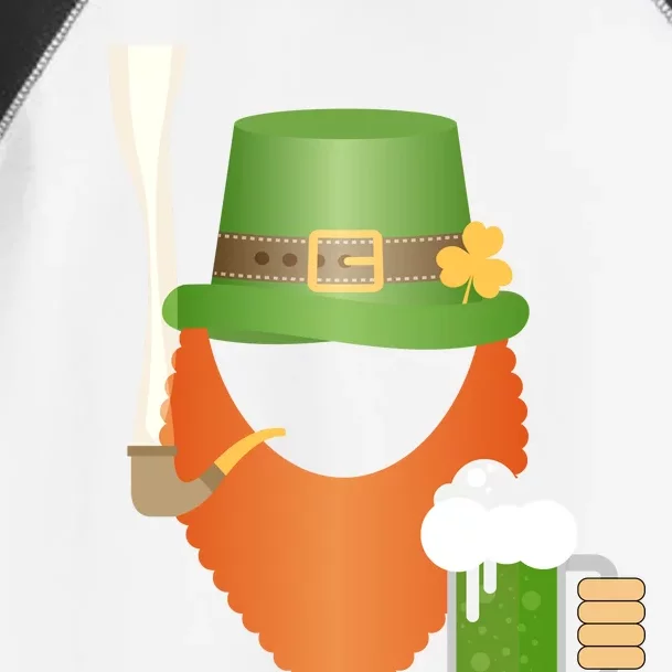 St. Patrack's Day Hipster Leprechaun Orange Beard Smoking Pipe Toddler Fine Jersey T-Shirt