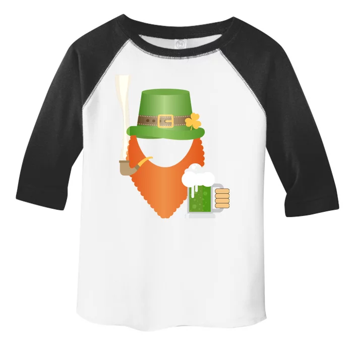 St. Patrack's Day Hipster Leprechaun Orange Beard Smoking Pipe Toddler Fine Jersey T-Shirt