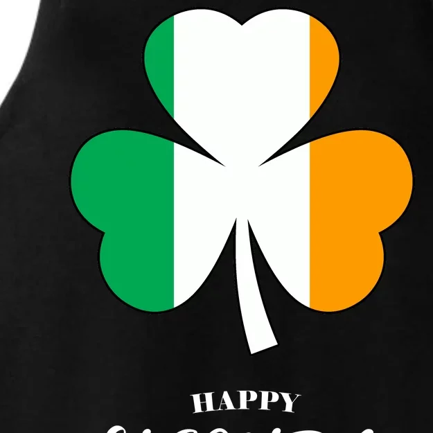 St. Patrick Day Irish Clover Flag Ladies Tri-Blend Wicking Tank