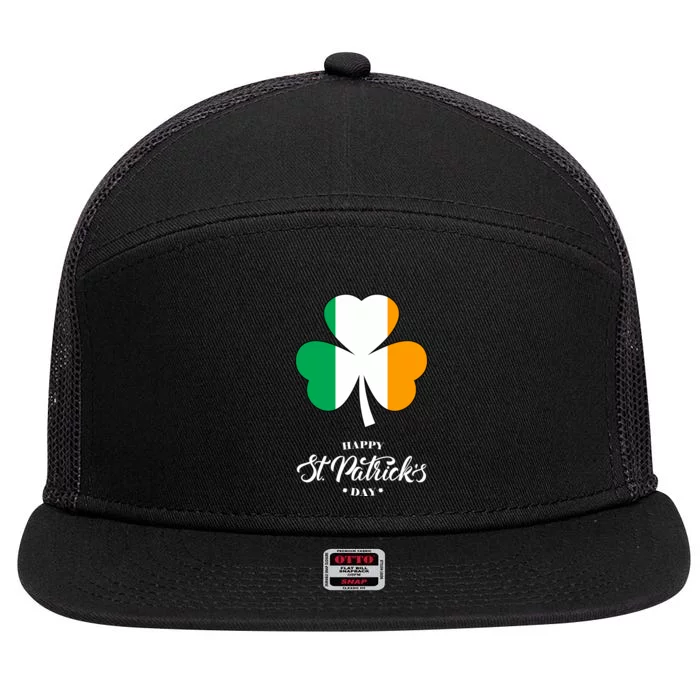 St. Patrick Day Irish Clover Flag 7 Panel Mesh Trucker Snapback Hat