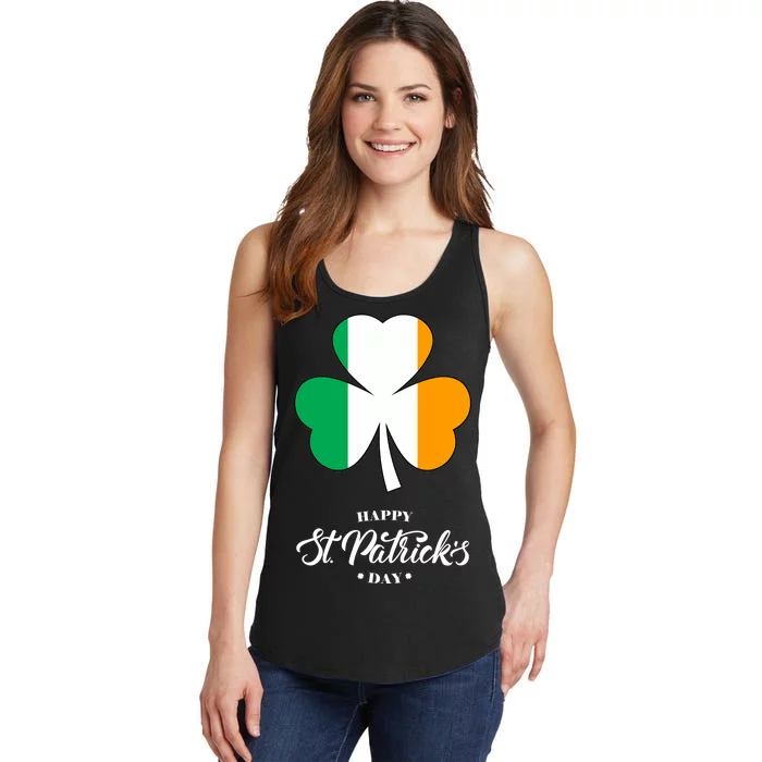 St. Patrick Day Irish Clover Flag Ladies Essential Tank