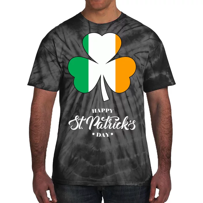 St. Patrick Day Irish Clover Flag Tie-Dye T-Shirt