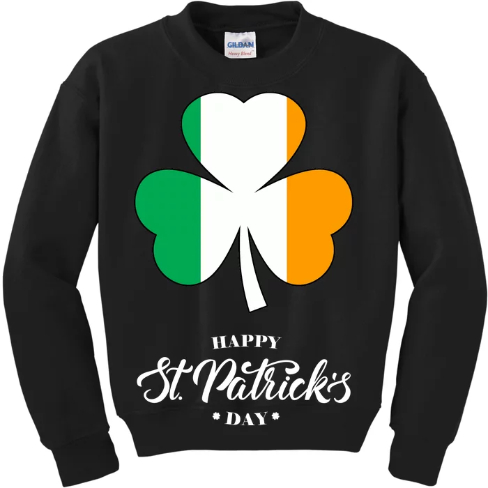 St. Patrick Day Irish Clover Flag Kids Sweatshirt