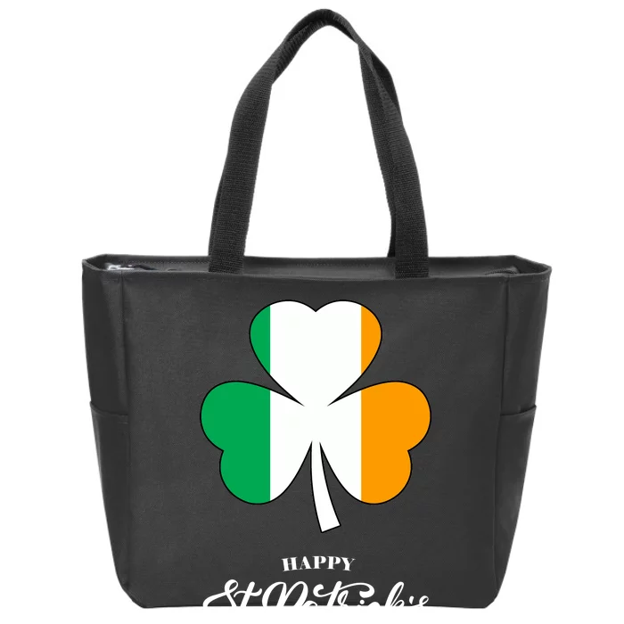 St. Patrick Day Irish Clover Flag Zip Tote Bag