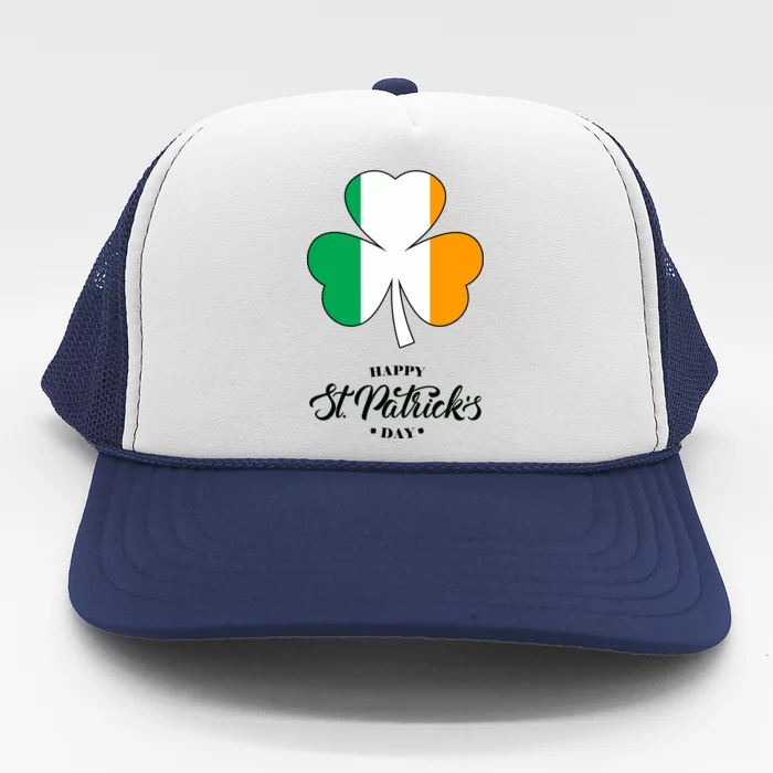 St. Patrick Day Irish Clover Flag Trucker Hat