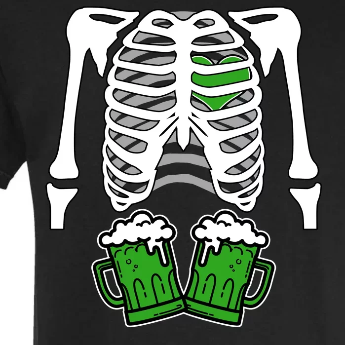 St. Patrick's Day Beer Rib Cage Skeleton Garment-Dyed Heavyweight T-Shirt