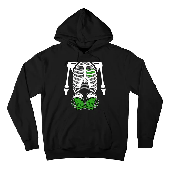 St. Patrick's Day Beer Rib Cage Skeleton Hoodie