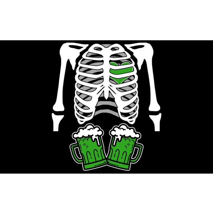 St. Patrick's Day Beer Rib Cage Skeleton Bumper Sticker