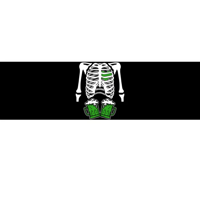 St. Patrick's Day Beer Rib Cage Skeleton Bumper Sticker