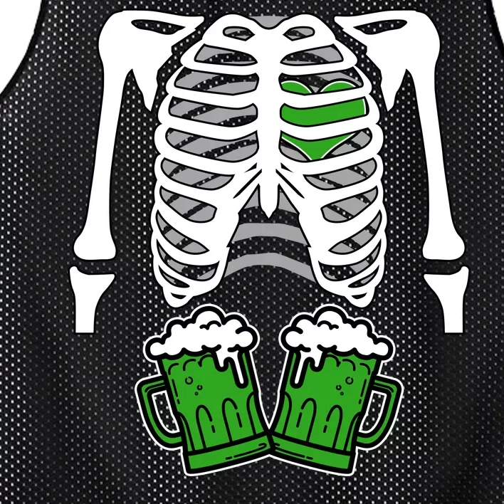 St. Patrick's Day Beer Rib Cage Skeleton Mesh Reversible Basketball Jersey Tank