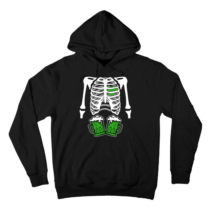 St. Patrick's Day Beer Rib Cage Skeleton Tall Hoodie