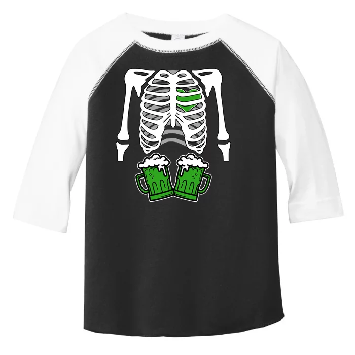 St. Patrick's Day Beer Rib Cage Skeleton Toddler Fine Jersey T-Shirt