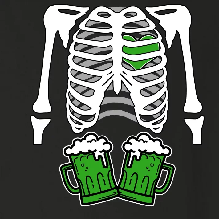 St. Patrick's Day Beer Rib Cage Skeleton Toddler Long Sleeve Shirt