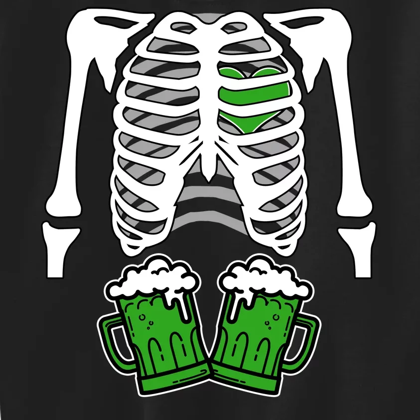 St. Patrick's Day Beer Rib Cage Skeleton Kids Sweatshirt