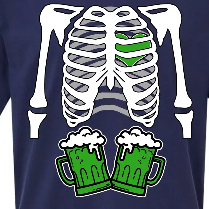 St. Patrick's Day Beer Rib Cage Skeleton Sueded Cloud Jersey T-Shirt