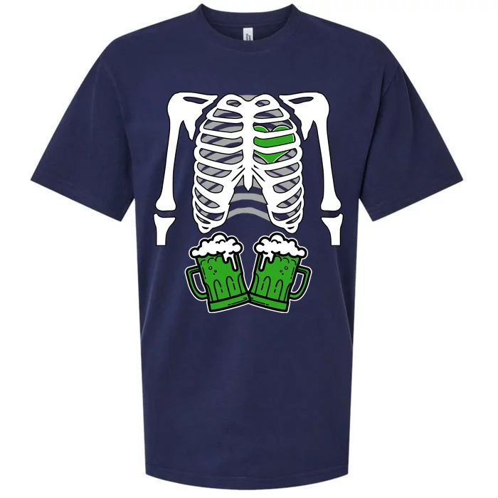 St. Patrick's Day Beer Rib Cage Skeleton Sueded Cloud Jersey T-Shirt